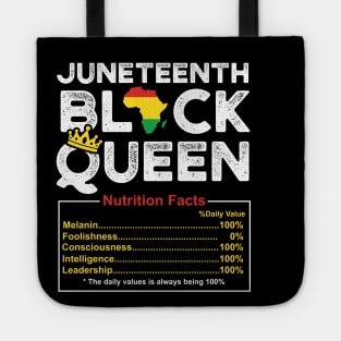 Juneteenth Womens Black Queen Nutritional Facts 4th Of July Tote