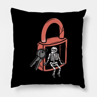 Locked Skull, Locked Skeleton Pillow