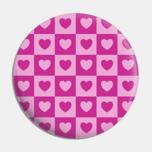 Love Heart Polka Dot Patchwork Pattern Pin