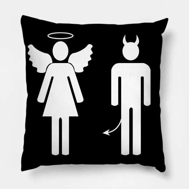 Angel and demon couple Pillow by Créa'RiBo