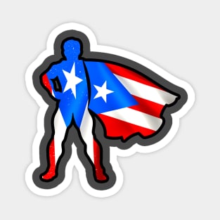 Puerto Rico Hero Wearing Cape of Puerto Rico Flag Hope and Peace Unite Magnet