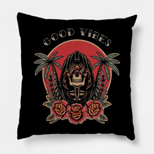 Skull good vibes Pillow