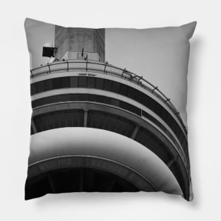 CN Tower in Black and White Pillow