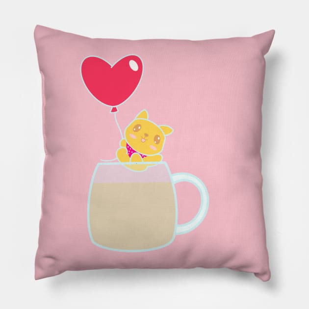 Shiba Inu over tea Pillow by EV Visuals