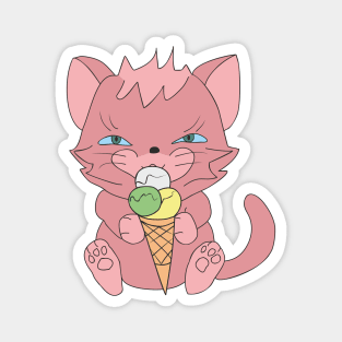 Cat with ice cream Magnet