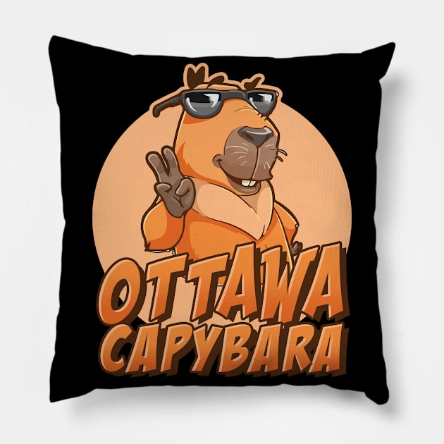 Ottawa capybara Pillow by NeedsFulfilled