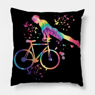 Trick Bicycling Color Artistic Cycling Pillow