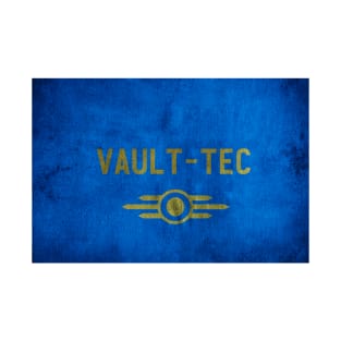 Blue Grimy Vault-Tec Jumpsuit Golden Logo T-Shirt