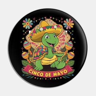 Turtle T Shirt Cinco de Mayo Pin