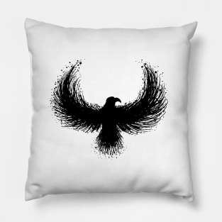 Hand-drawn Raven Pillow