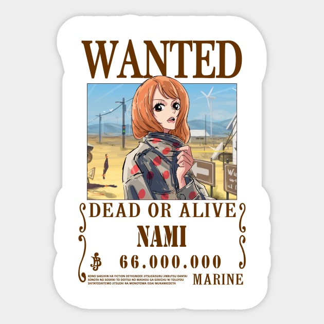 Nami One Piece Wanted - Nami One Piece - Sticker