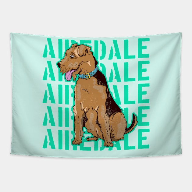 Airedale Dog Tapestry by mailboxdisco