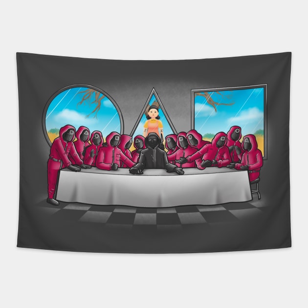 Squid dinner Tapestry by Cromanart