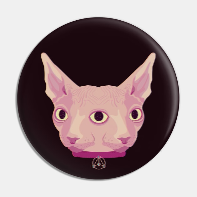 Two-Faced Sphynx From Outer Space Pin by BadOdds