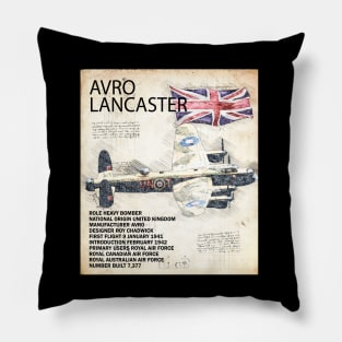 Lancaster Bomber Airplane RAF Aircraft WW2 Plane Aeroplane Pillow