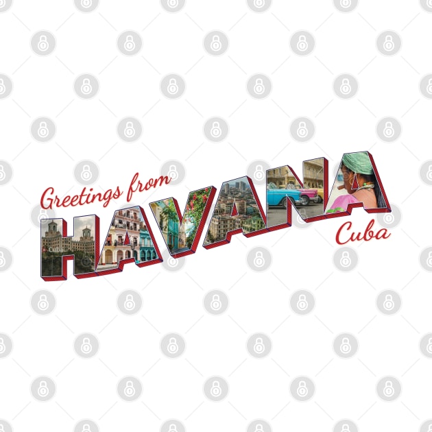 Greetings from Havana in Cuba Vintage style retro souvenir by DesignerPropo