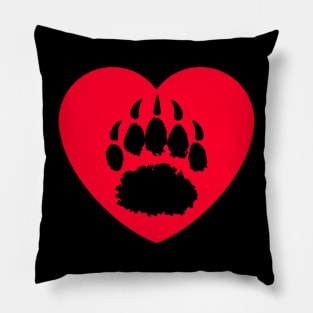 Red and Black Bear Paw Pillow