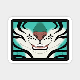 Teal Tiger Face Magnet