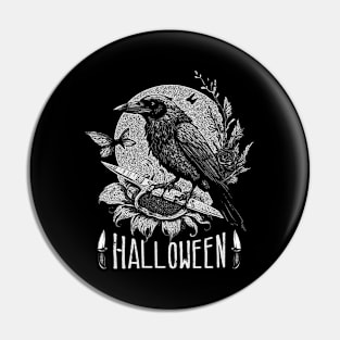 Crows at a Halloween Party Pin