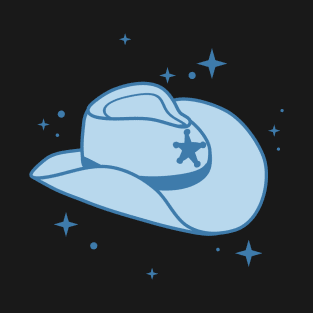 Light Blue Cowboy Hat Cowgirl Aesthetic T-Shirt