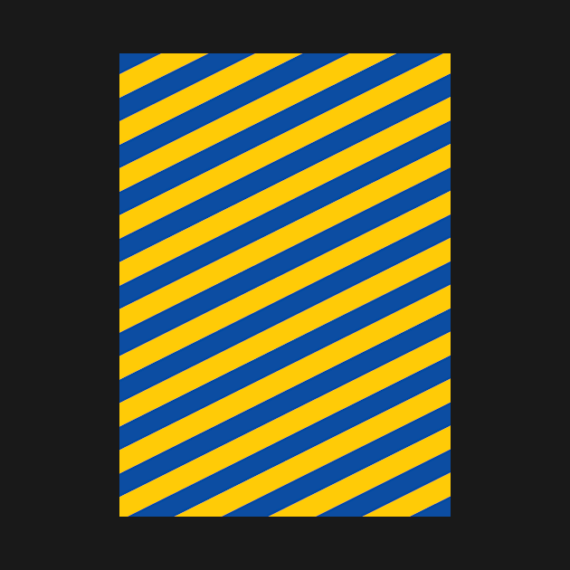 Leeds United Blue and Yellow Angled Stripes by Culture-Factory