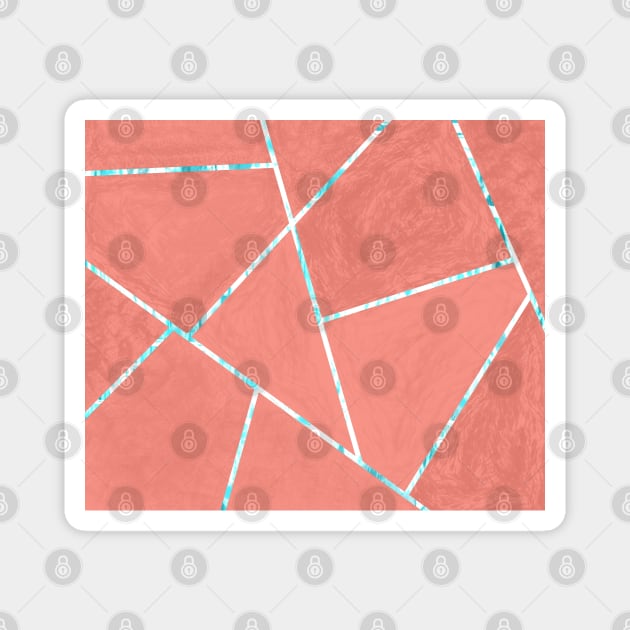 Red Tile Pattern Magnet by DrawAHrt