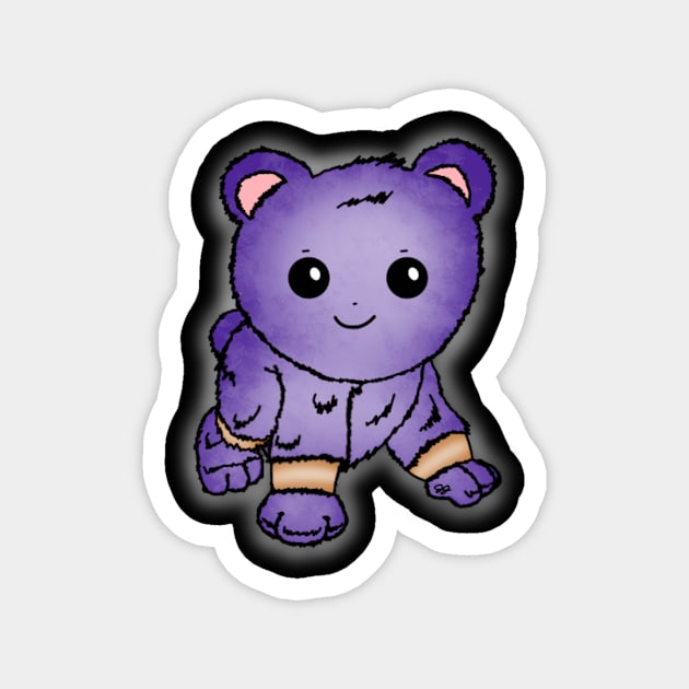 Cute Purple Baby Bear Magnet by JennaBunnies