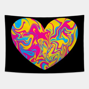 Pansexual Pride Marble Heart Tapestry