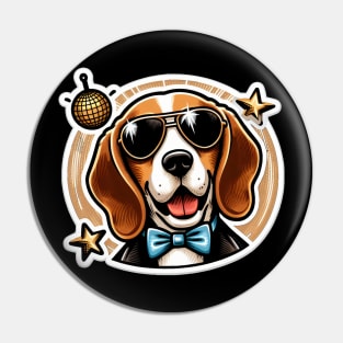 Beagle Disco Bunny Pin