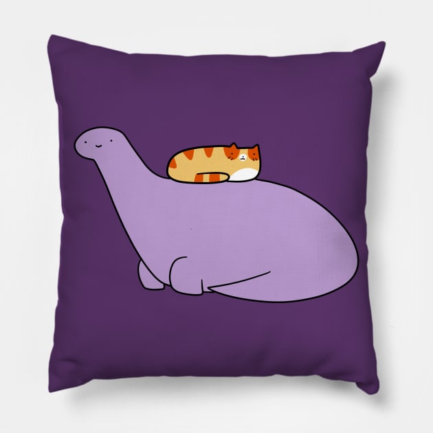 Dino and Tabby Pillow by saradaboru