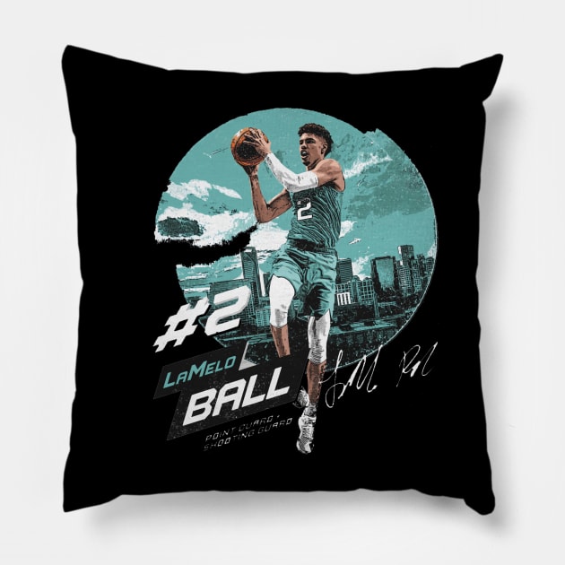 LaMelo Ball Charlotte City Emblem Pillow by MASTER_SHAOLIN