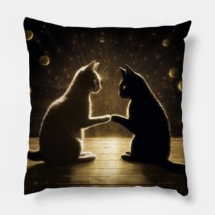 Feline Connection B&W Pillow