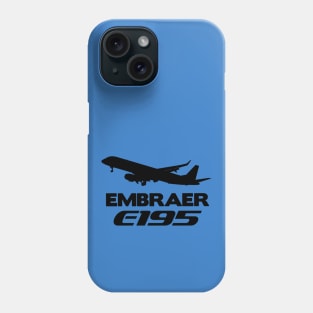 Embraer E195 Silhouette Print (Black) Phone Case
