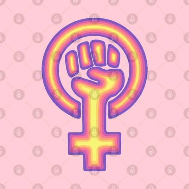 Pastel Colored Feminist Symbol by Slightly Unhinged