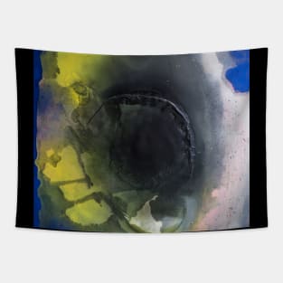 Blue Yellow Fluid Abstract Painting Tapestry