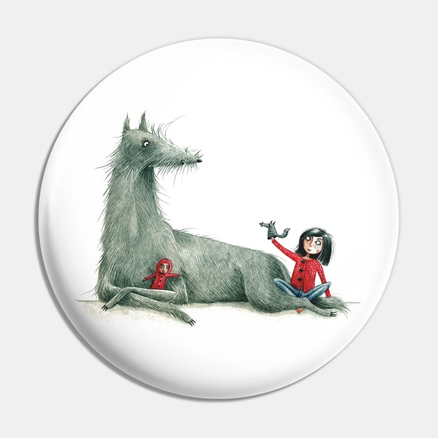 Puppenspiel - Puppet Show - Little Red Riding Hood & The Wolf Pin by JunieMond