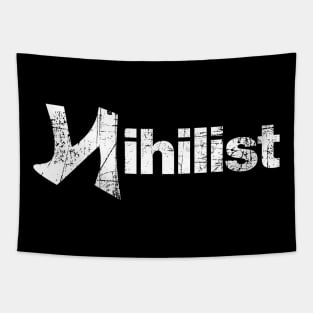 Nihilist Distressed Style Symbol Design Tapestry