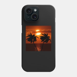 Tropical Designation Palm Trees & Beach Sunset Phone Case