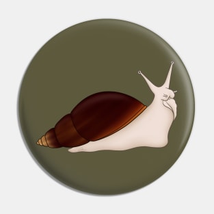 Giant African Land Snail, Achatina fulica, jade Pin