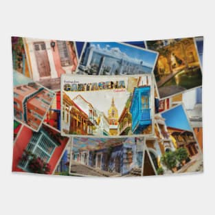 Greetings from Cartagena in Colombia Vintage style retro souvenir Tapestry