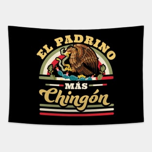 El Padrino Mas Chingon Funny Mexican Flag Cool Godfather Tapestry