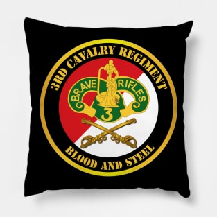 3rd Cavalry Regiment DUI - Red White - Blood and Steel Pillow