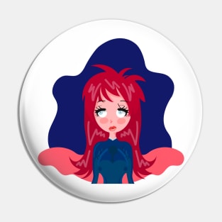 Frustrated red-hair girl Pin