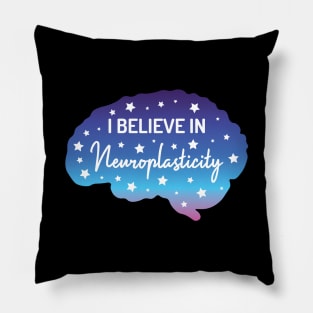 I Believe in Neuroplasticity | Black | Blue Pink Gradient Pillow
