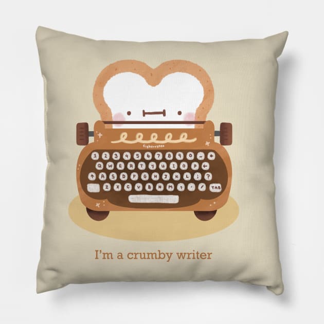 Crumby Writer Pillow by Figberrytea