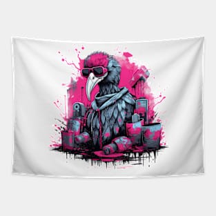 Cyberpunk flamingo Tapestry