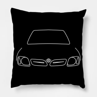 Nissan Micra outline graphic (white) Pillow