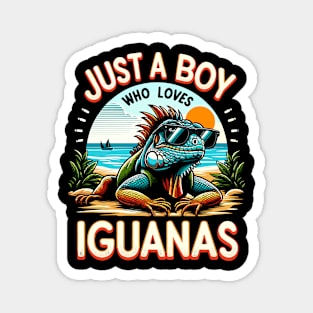 Just A Boy Who Loves Iguanas Magnet