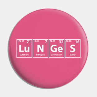 Lunges (Lu-N-Ge-S) Periodic Elements Spelling Pin