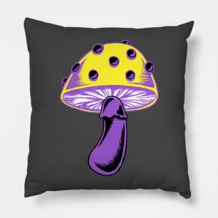 Nonbinary Pride Flag Vintage LGBTQIA+ Mushroom Pillow